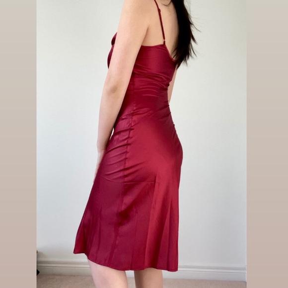 Red Satin Slip Dress - Picture 2 of 2